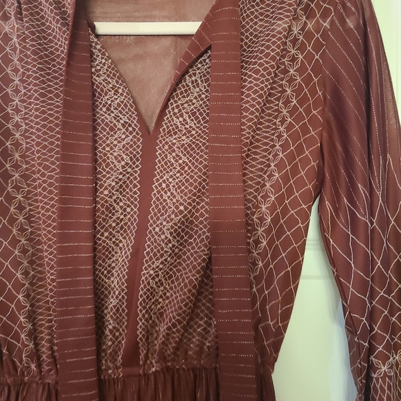 3/$50 - Vintage Burgundy Dress - NuMode - Size M/L - Picture 3 of 6